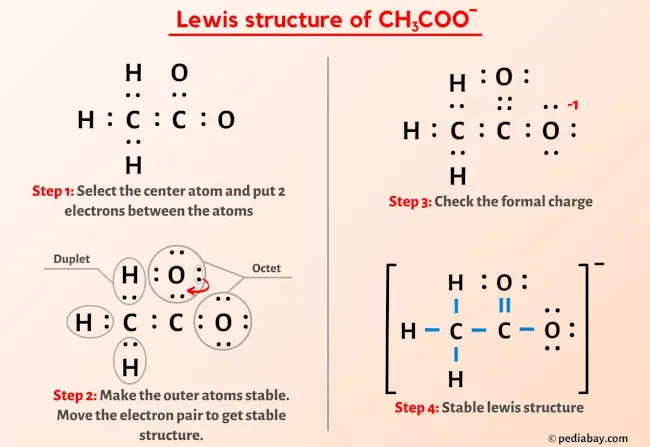 CH3COO- Lewis Structure